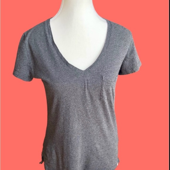 Gray V-Neck Women's Top - Picture 1 of 7
